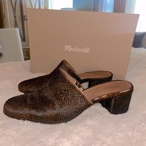 Madewell The Walker Mule in Spotted Calf Hair size 8
